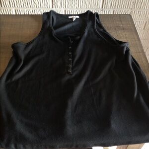 Black Button-Front Sleeveless Tank Top maurices size large